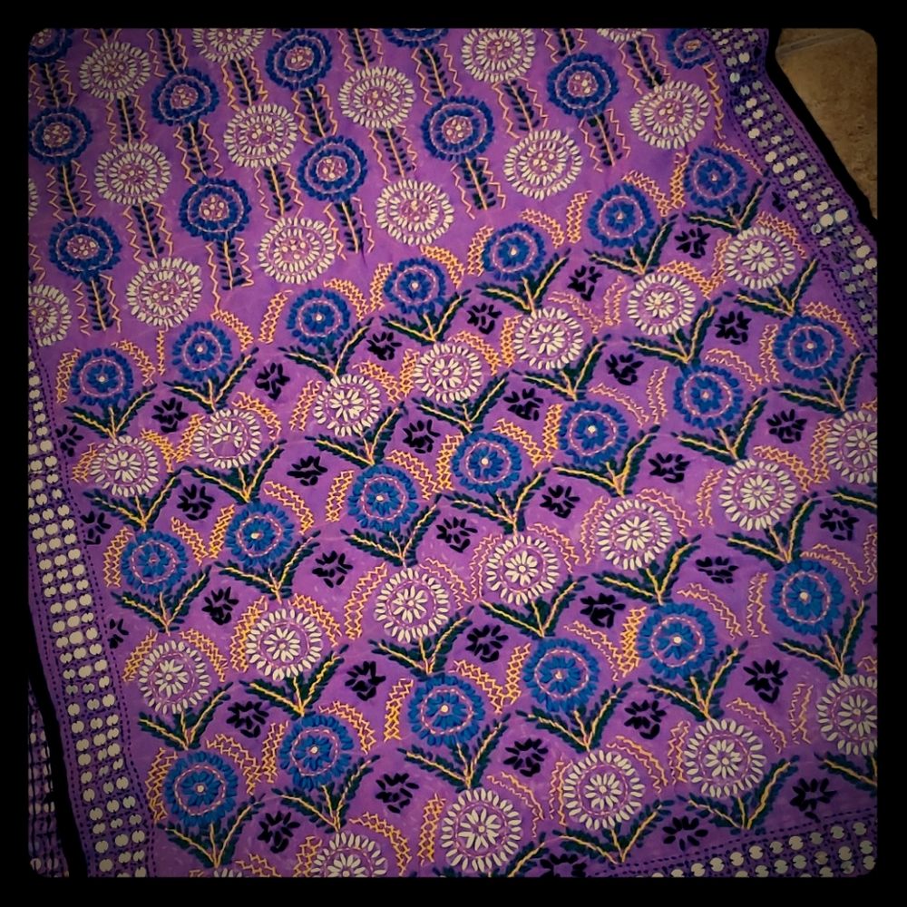 thread and mirror shawl dupatta